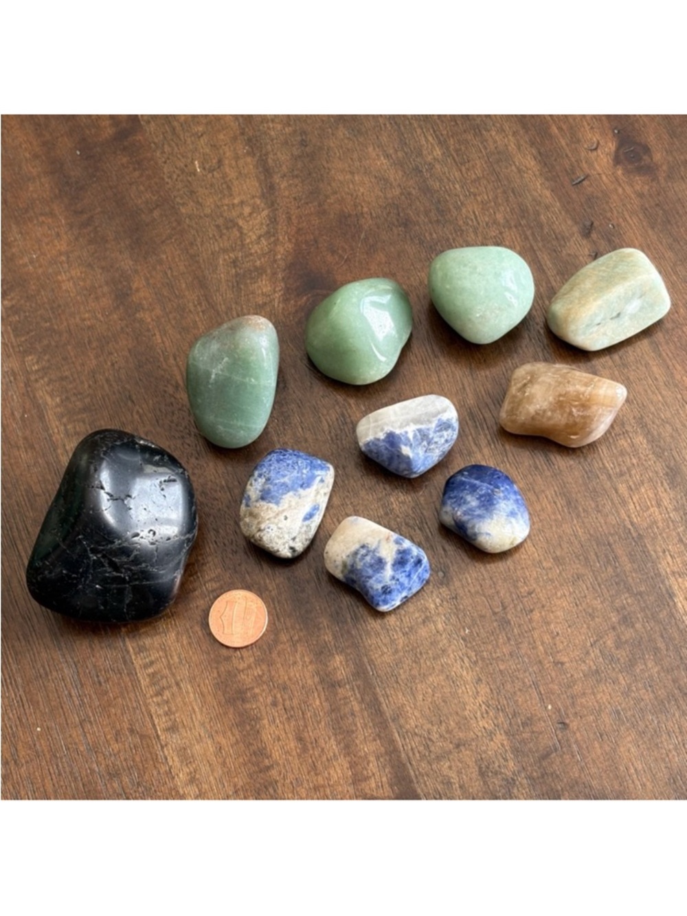 Crystal Tumble Set - Smoky Quartz, Amazonite, Aventurine, Sodalite, & Black Onyx